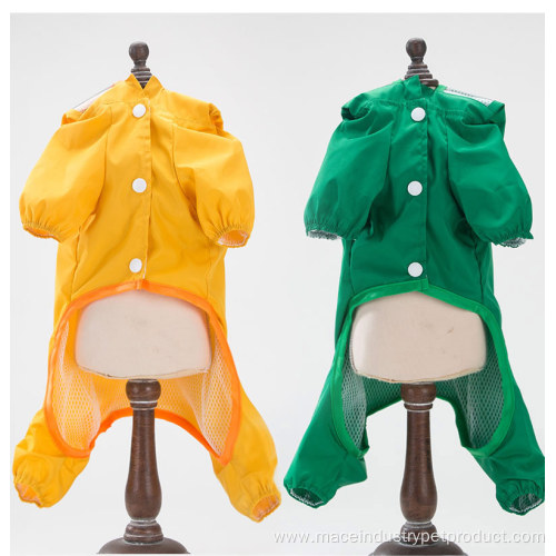 Waterproof polyester dinosaur four-legged coat pet raincoat